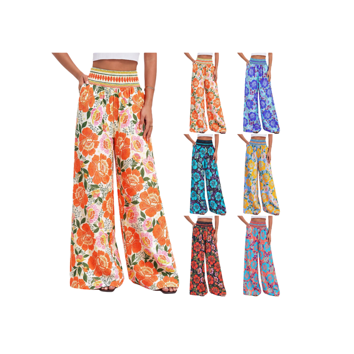 Floral Printed Wide Leg Pants