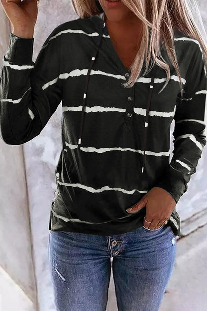 Black striped Hoodie