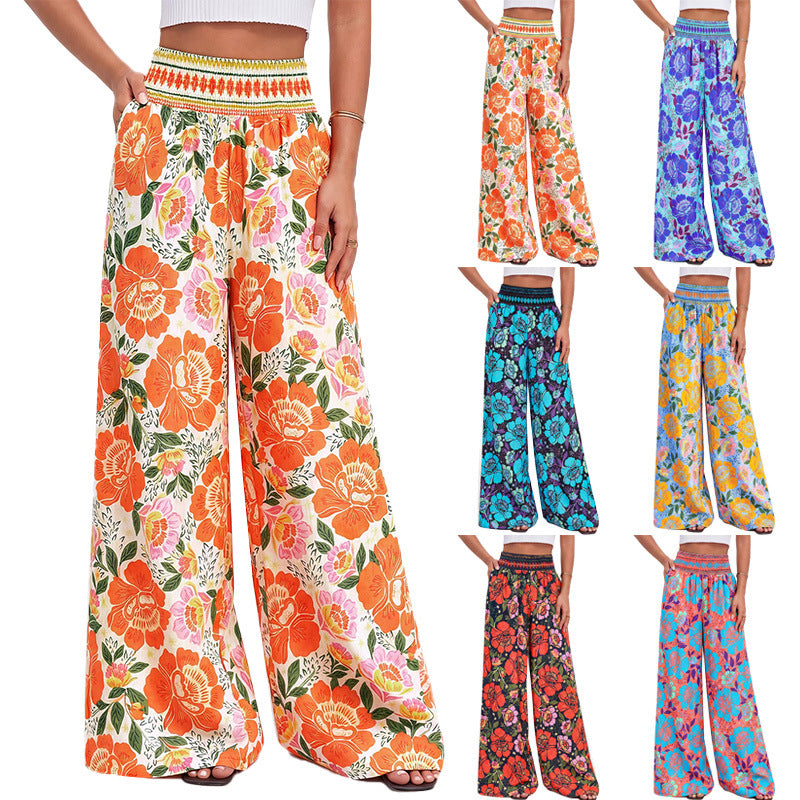 Floral Printed Wide Leg Pants