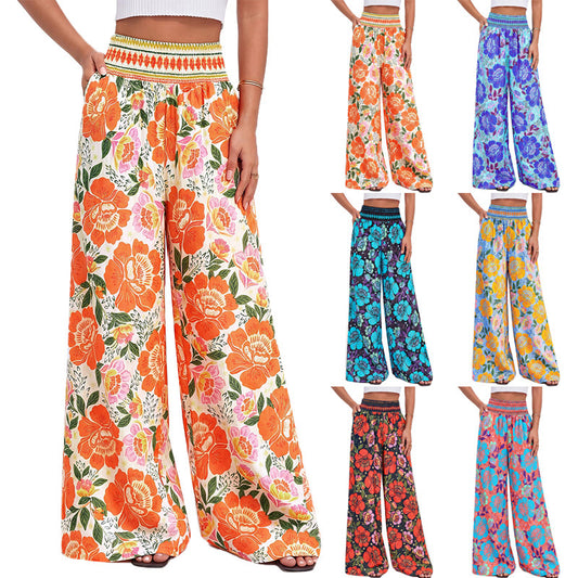 Floral Printed Wide Leg Pants