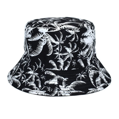 Unisex-Palm Tree Reversible Bucket Hats