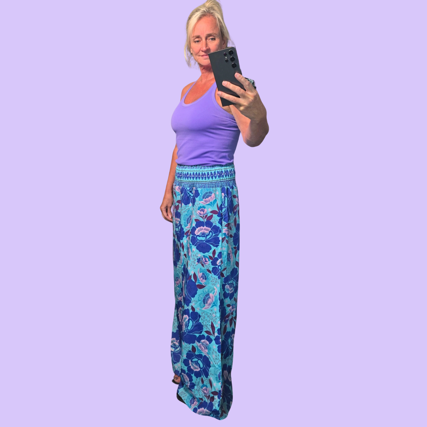 Floral Printed Wide Leg Pants