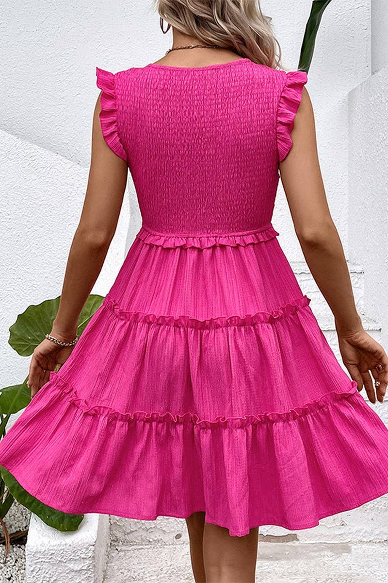 SLEEVELESS SLIM SOLID COLOR DRESS