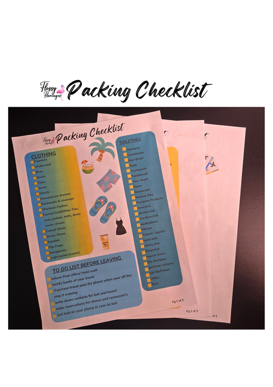 Flossy Flamingos Vacation Packing List