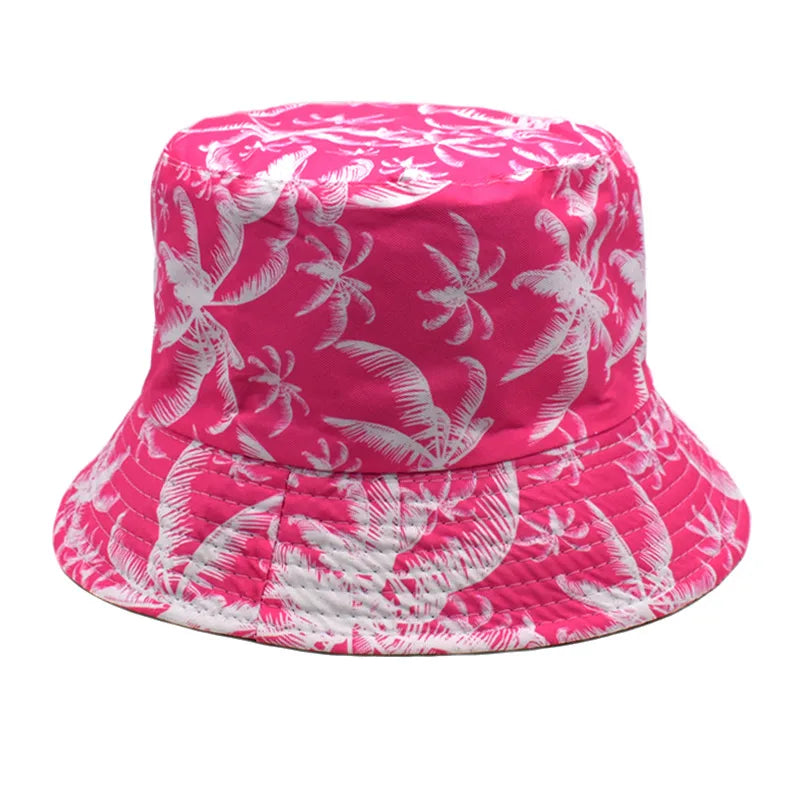 Unisex-Palm Tree Reversible Bucket Hats – Flossy Flamingos