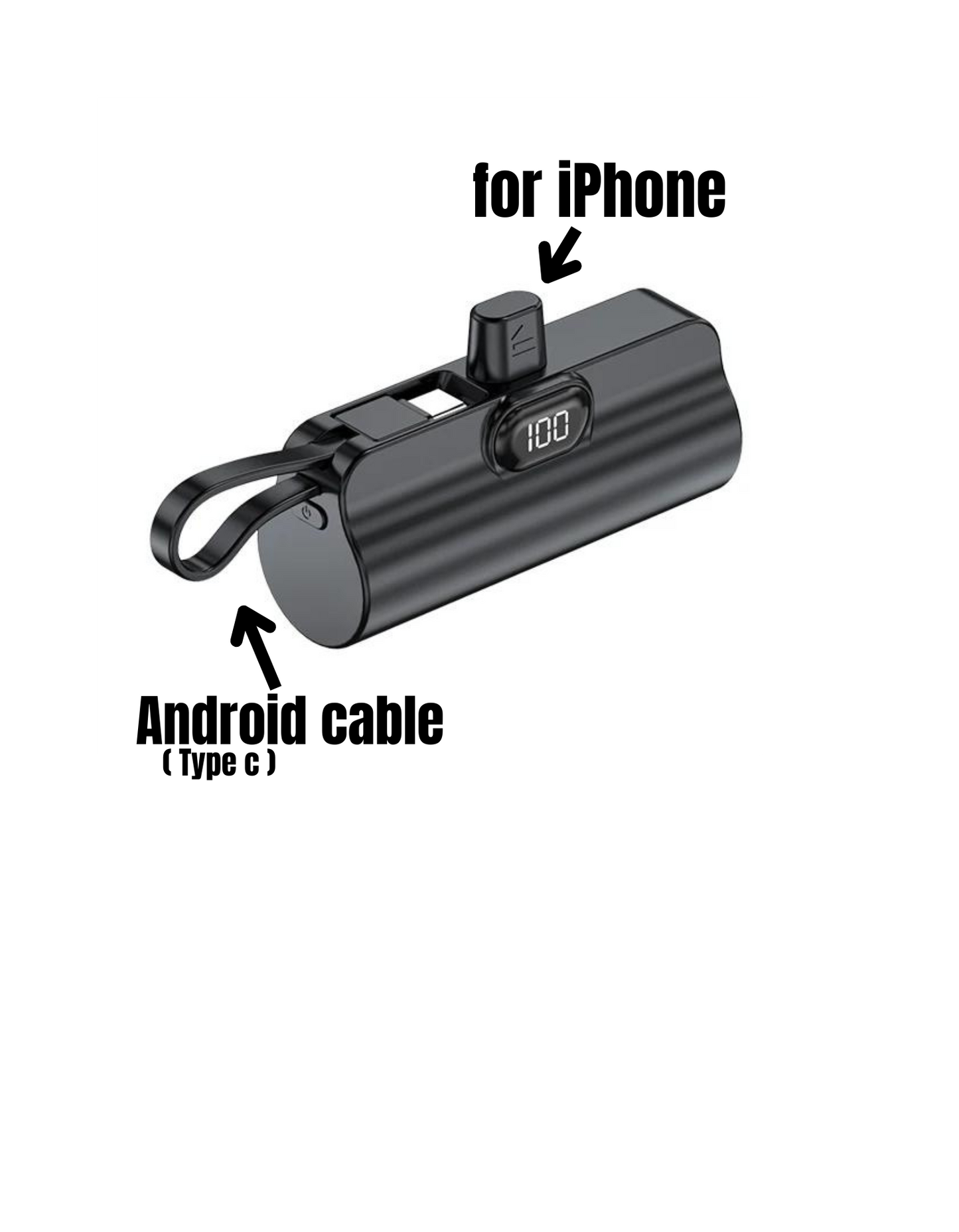 5000mAH -2 in 1 BUILT IN CABLE PORTABLE CHARGER
