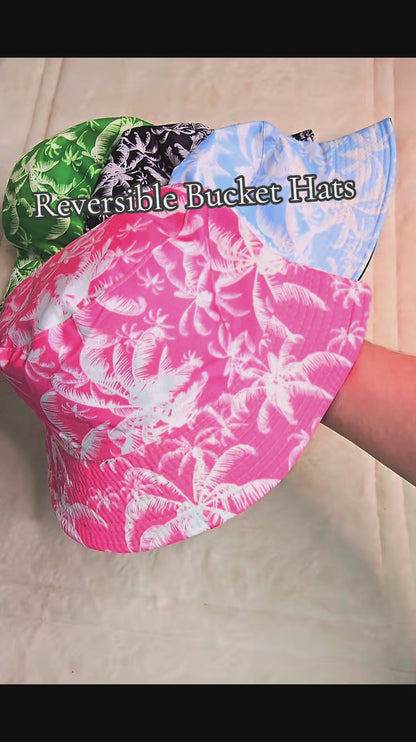 Unisex-Palm Tree Reversible Bucket Hats