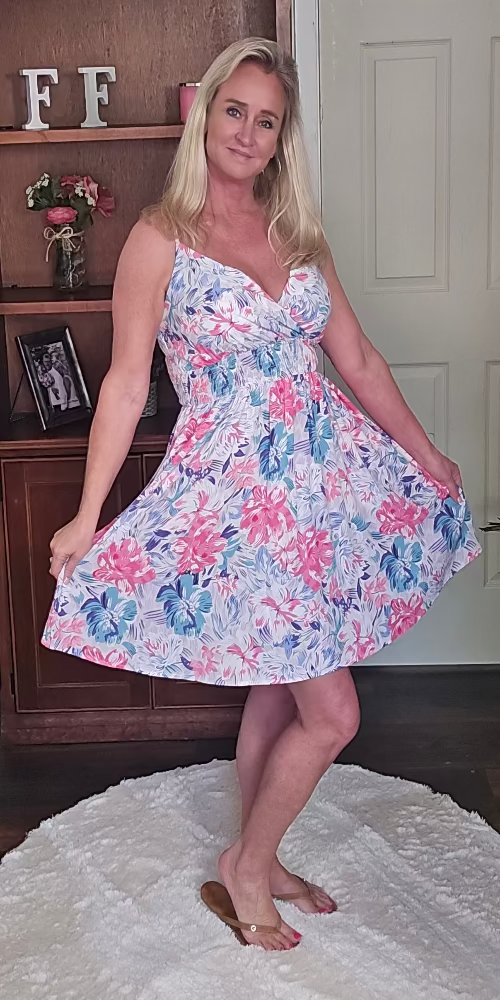 Floral Smocked Waist Mini Dress